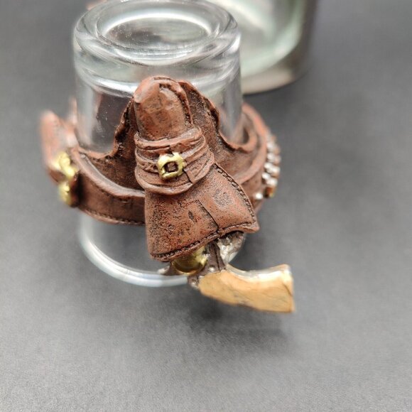 Wine Bottle Holder H&K Steel Sculpture Barbeque Cowboy & Shot Glass Holster - Picture 8 of 15